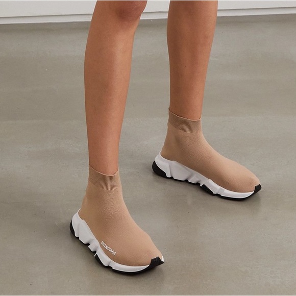 Balenciaga Speed Light 2 Sneakers Beige 3D Knit - Picture 2 of 9